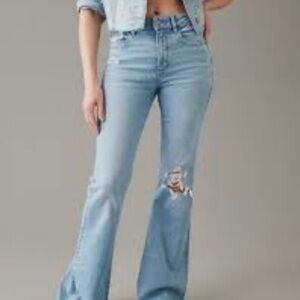 American Eagle Outfitters Light Blue Next Level Stretch Flare Jeans